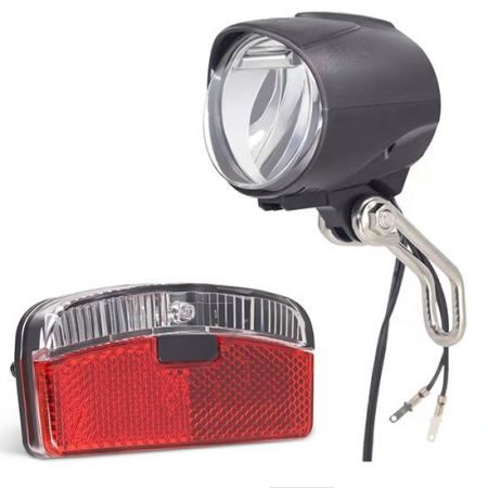 Updated dynamo bicycle light set both with parking light